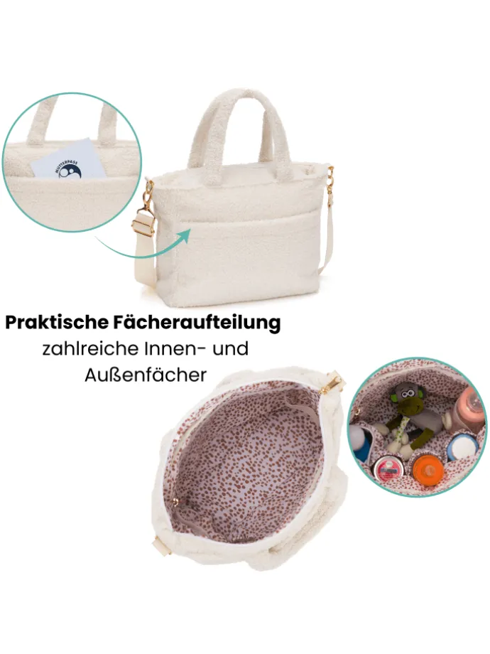 Wickeltasche Teddy Small Exklusiv in Beige
