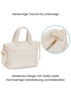Wickeltasche Teddy Small Exklusiv in Beige