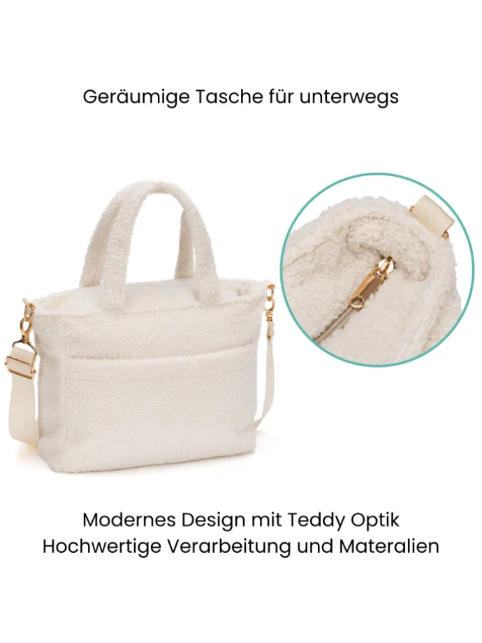 Wickeltasche Teddy Small Exklusiv in Beige