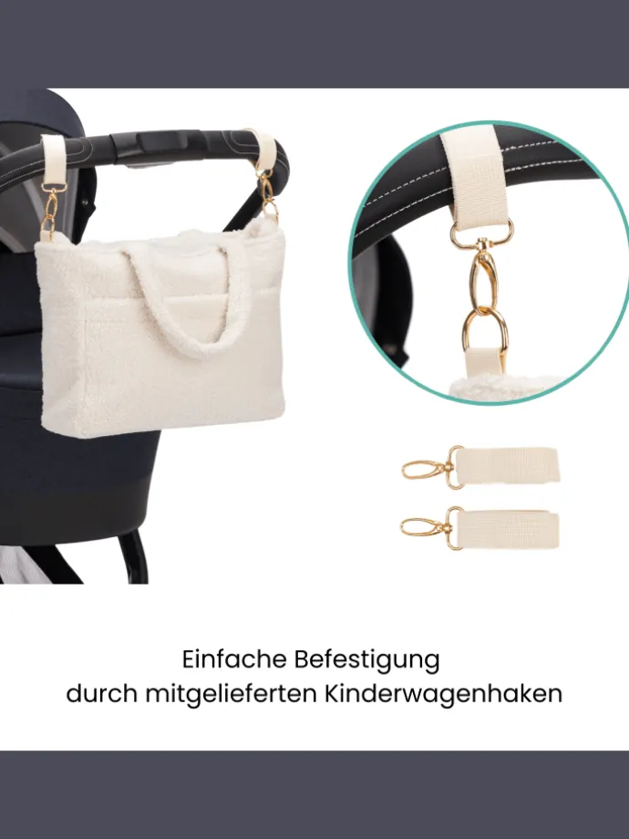 Wickeltasche Teddy Small Exklusiv in Beige