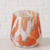 Windlicht "Layla" in Transparent/ Orange - (H)11 x Ø 11,5 cm
