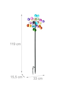 Windrad in Bunt - (B)33 x (H)119 x (T)15,5 cm