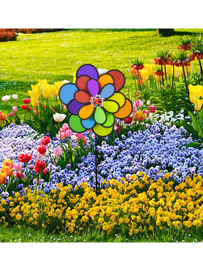 Windrad in Bunt - (B)36,5 x (H)86,5 x (T)14 cm