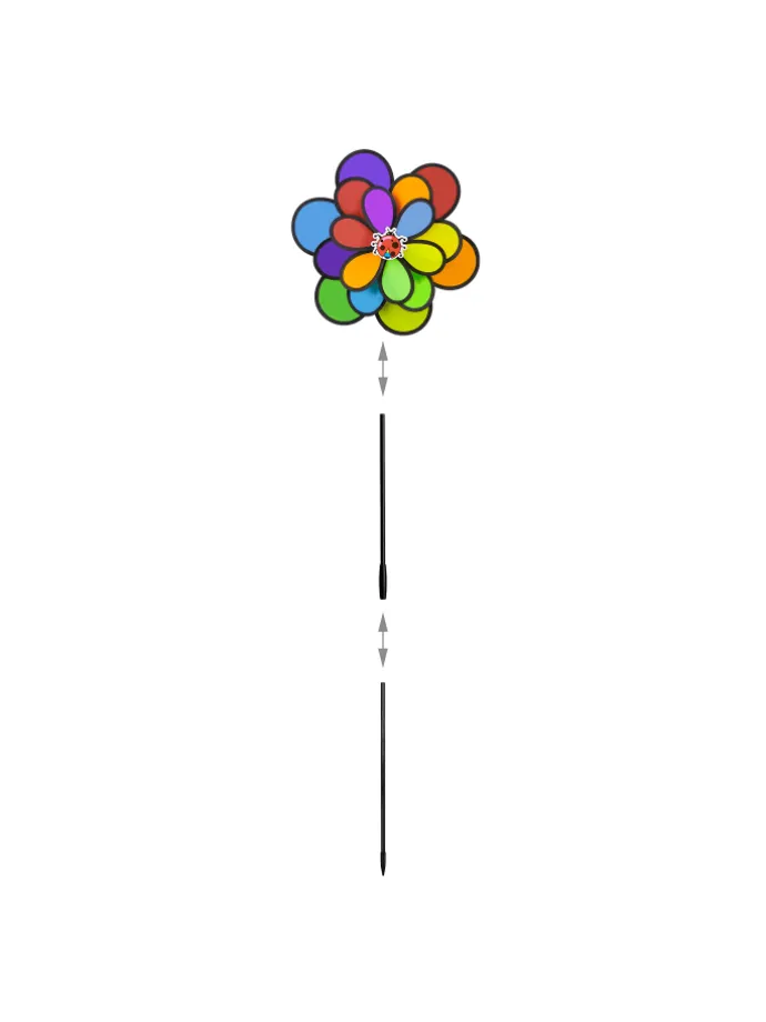 Windrad in Bunt - (B)36,5 x (H)86,5 x (T)14 cm
