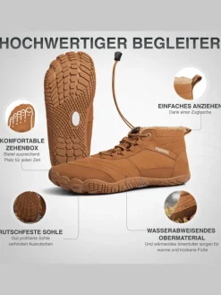 Winterbarfußschuhe, unisex, Größe 37-47 in 3 Farben in Braun