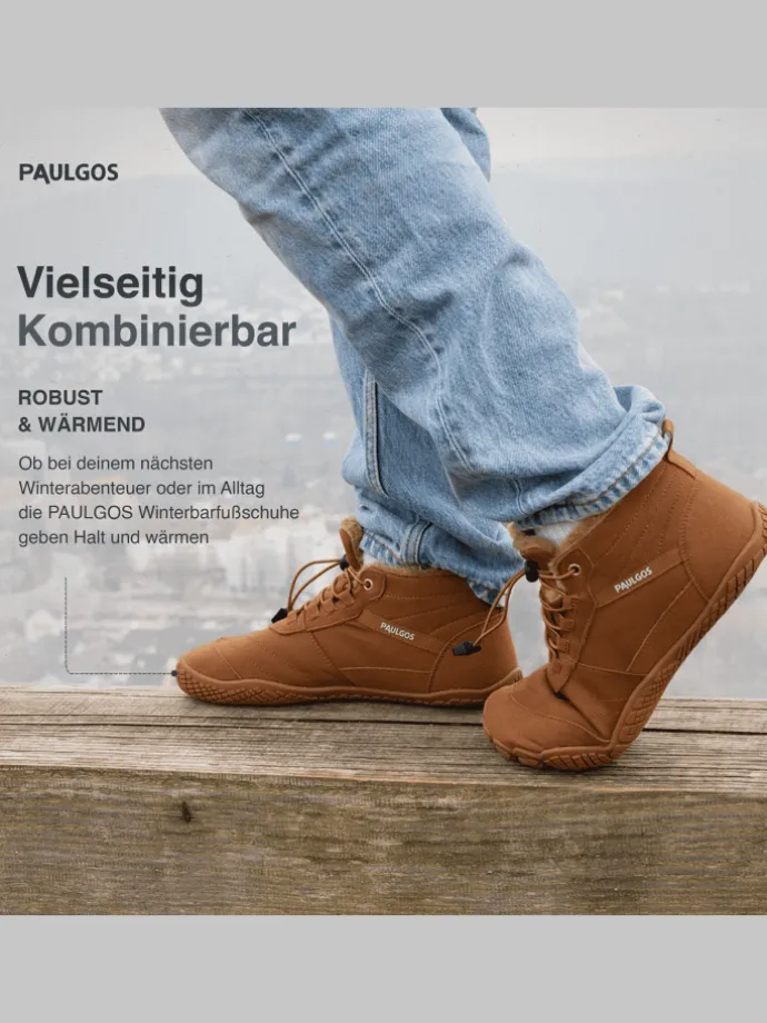 Winterbarfußschuhe, unisex, Größe 37-47 in 3 Farben in Braun