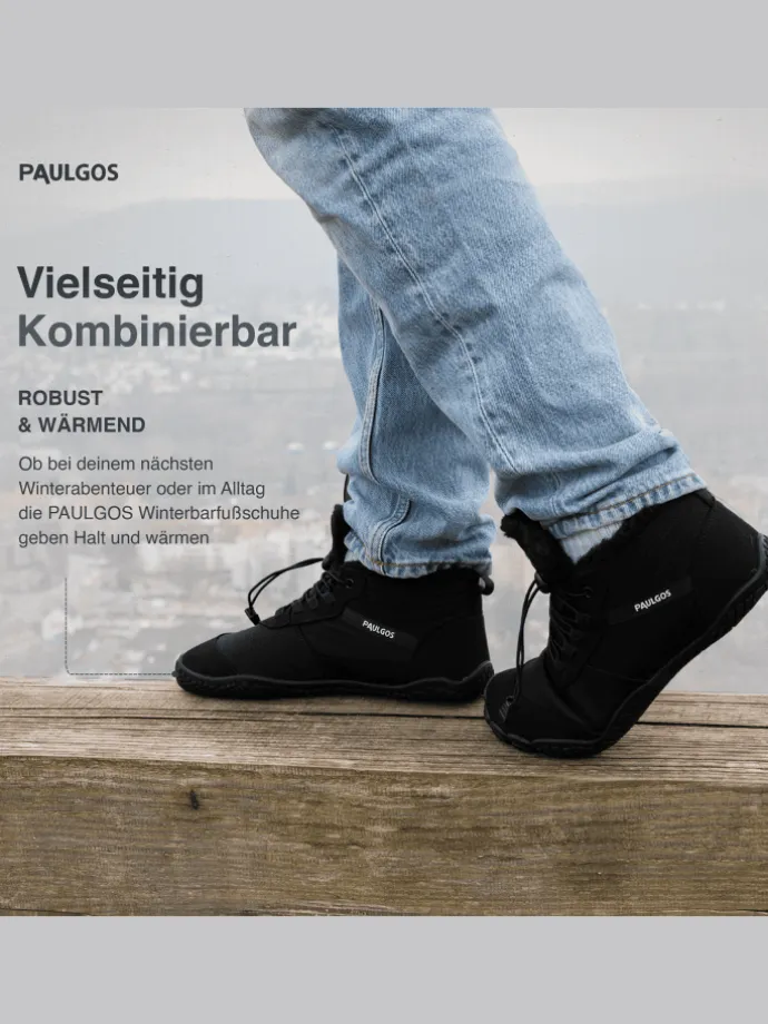 Winterbarfußschuhe, unisex, Größe 37-47 in 3 Farben in Schwarz