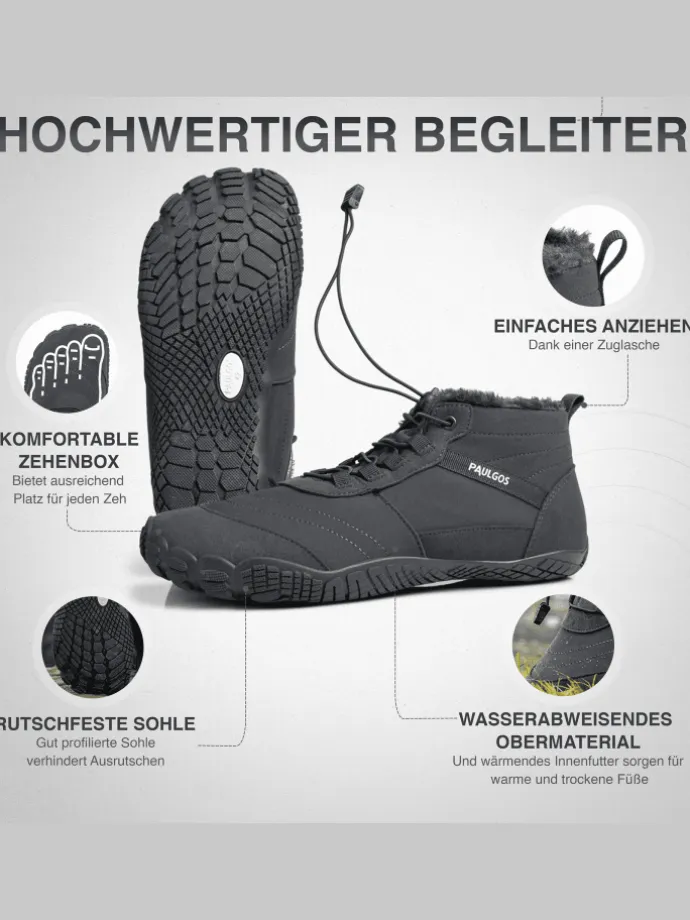Winterbarfußschuhe, unisex, Größe 37-47 in 3 Farben in Grau