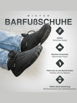 Winterbarfußschuhe, unisex, Größe 37-47 in 3 Farben in Grau