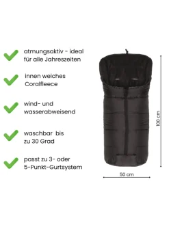 Winterfußsack Eco BIG in Schwarz
