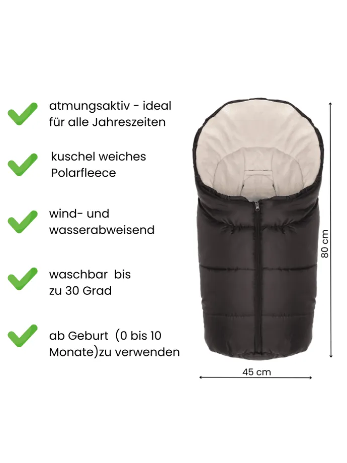 Winterfußsack Eco SMALL Gr. 0 in Schwarz