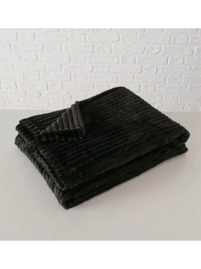 Wohndecke "Hygge" in Schwarz - (L)180 x (B)130 cm