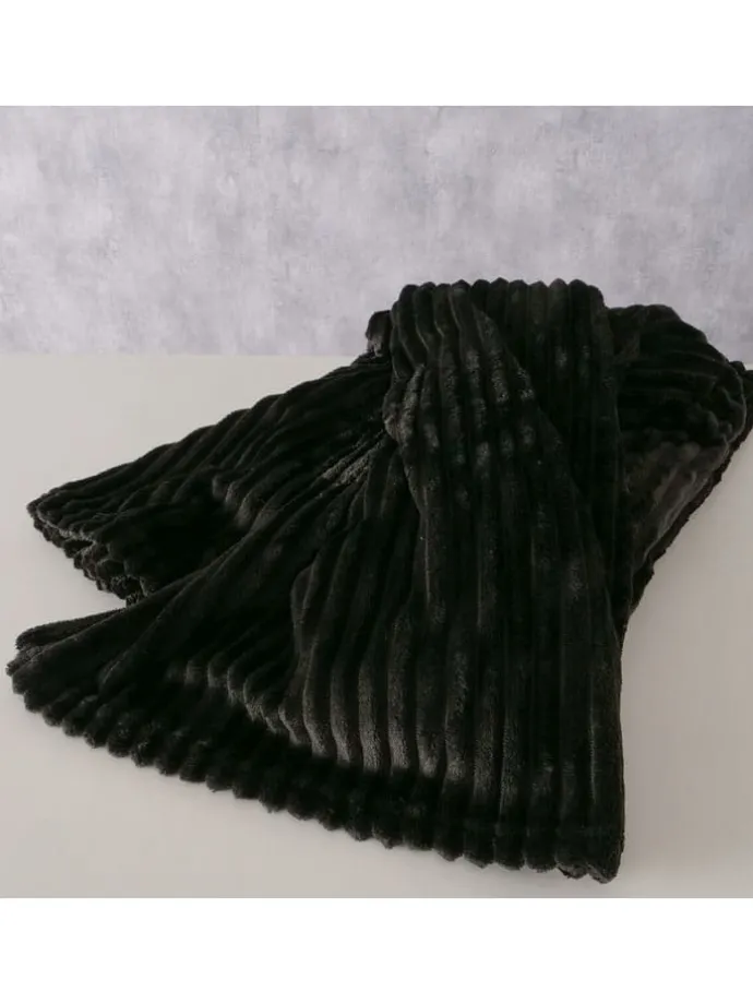 Wohndecke "Hygge" in Schwarz - (L)180 x (B)130 cm