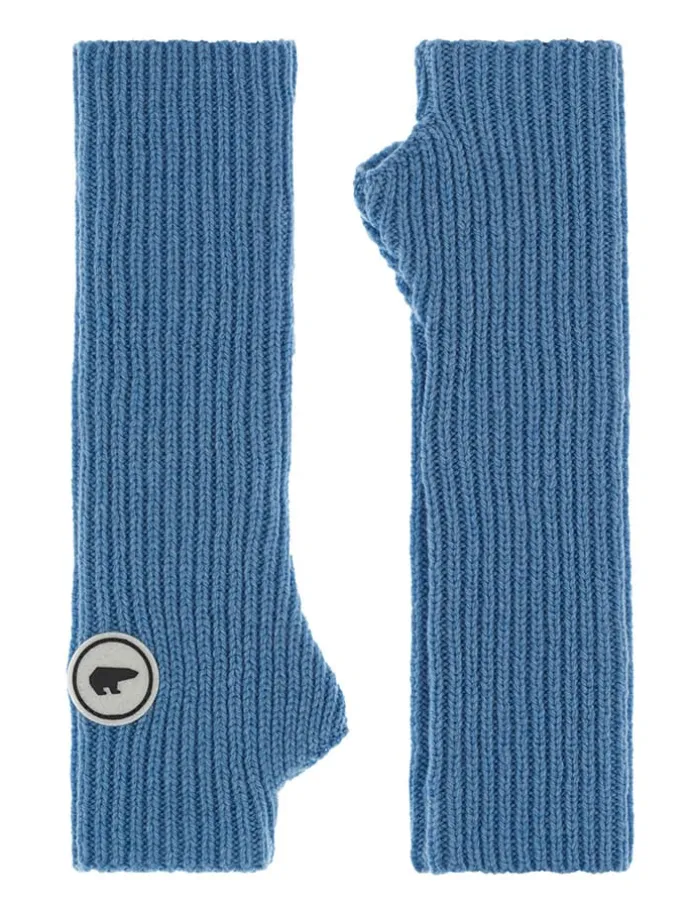 Wollarmstulpen "Kalea" in Blau