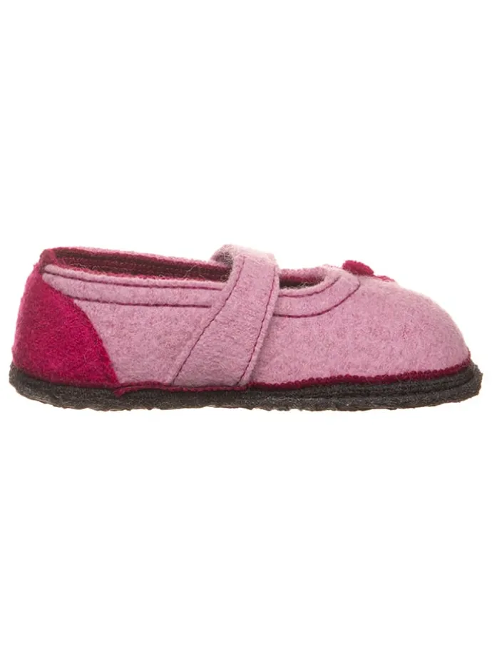 Wollfilz-Hausschuhe "Becky" in Rosa