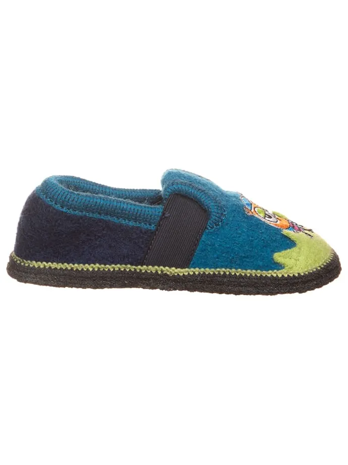 Wollfilz-Hausschuhe "Bobby Küken" in Blau