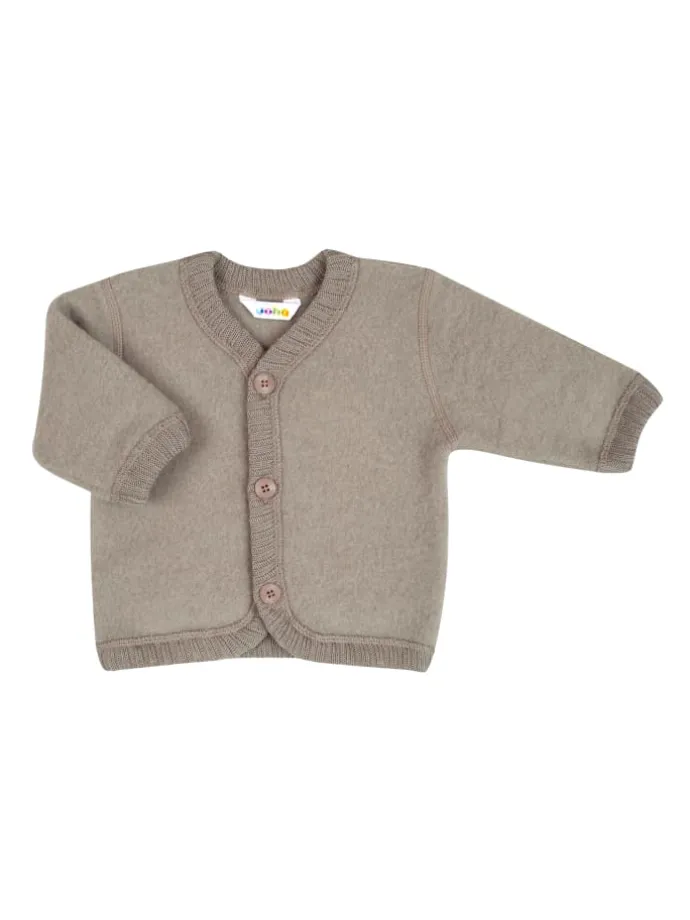 Wollfleecejacke Merinowolle in sesam melange