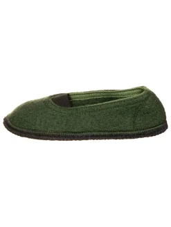 Woll-Hausschuhe "Ronja GM" in Khaki