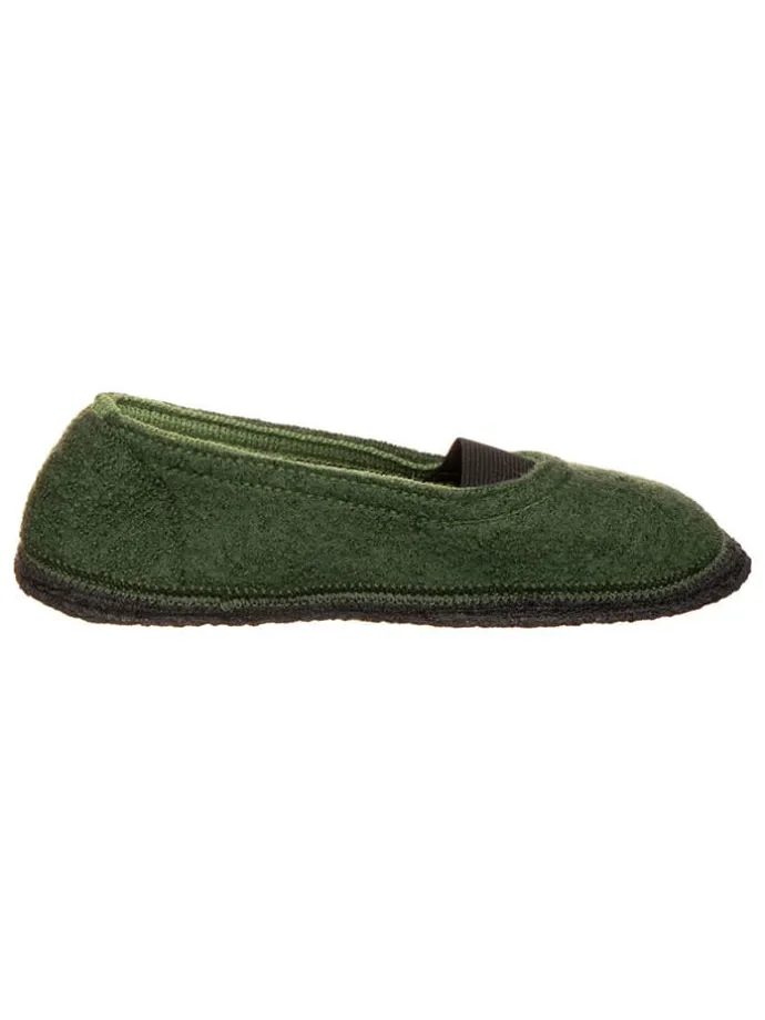 Woll-Hausschuhe "Ronja GM" in Khaki