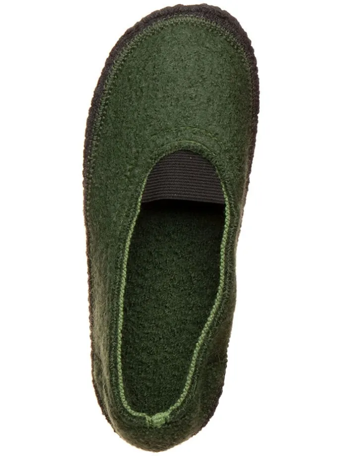 Woll-Hausschuhe "Ronja GM" in Khaki
