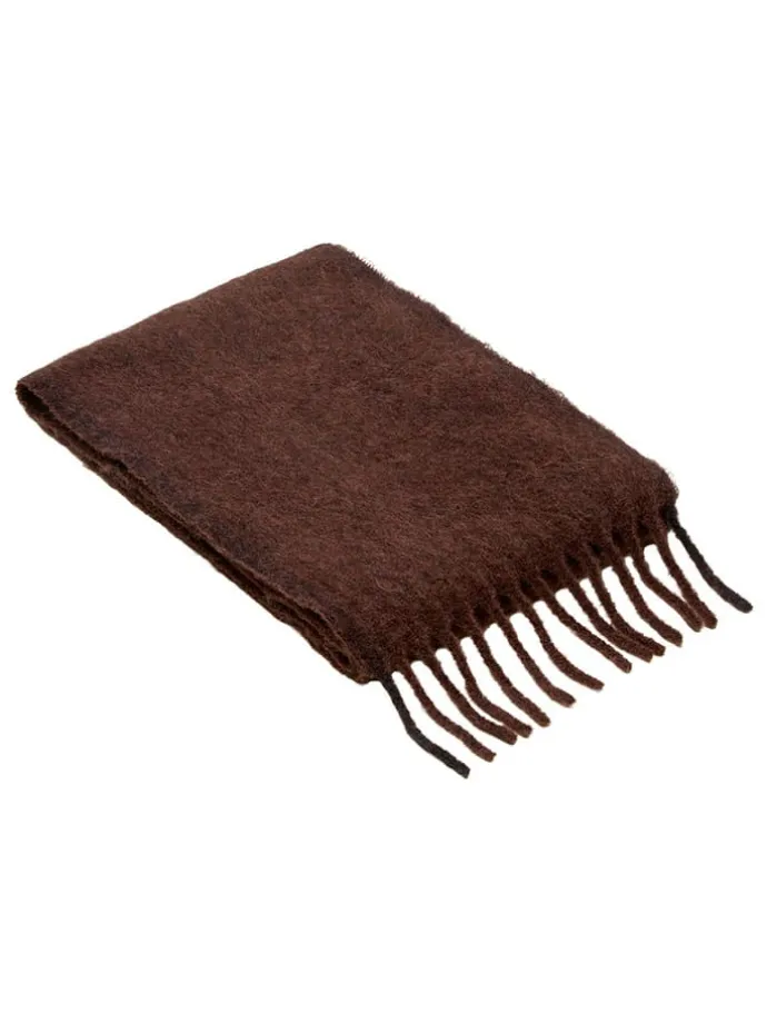 Woll-Schal "Solid Yuta" in Braun - (L)210 x (B)26 cm