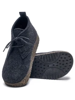 Woll-Schnürschuhe in Anthrazit