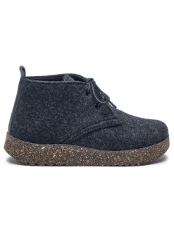 Woll-Schnürschuhe in Anthrazit