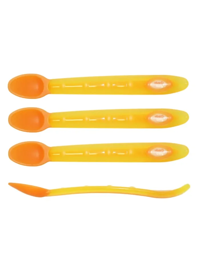 Wärme-Sensor Löffel 4 Stück orange verfärbt sich bei zu heißem Essen