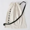 Wäschebeutel "Laundy" in Weiß/ Schwarz - (H)65 cm
