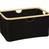 Wäschekorb "Ecori" in Schwarz - (B)54 x (H)26 x (T)36 cm