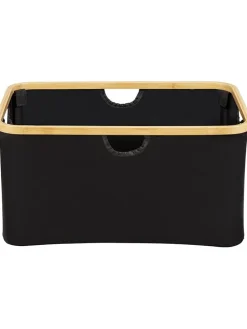 Wäschekorb "Ecori" in Schwarz - (B)54 x (H)26 x (T)36 cm