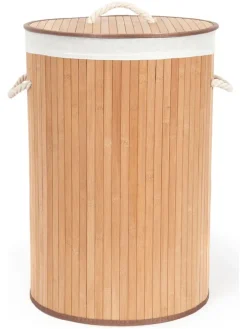 Wäschekorb in Hellbraun - (H)60 x  Ø 40 cm