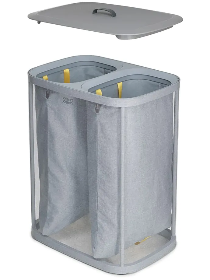 Wäschekorb "Tota" in Grau - 2x 45 l