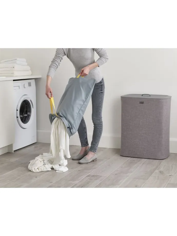 Wäschekorb "Tota" in Grau - 2x 45 l