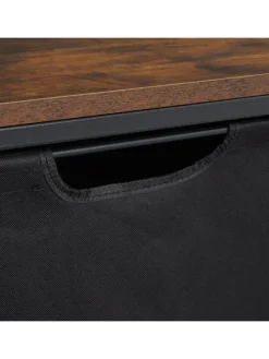 Wäschesammler in Schwarz/ Braun - (B)116 x (H)72 x (T)33 cm