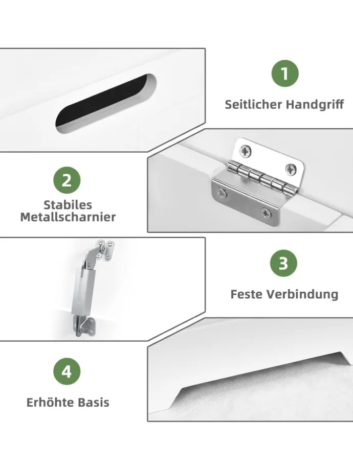 Wäscheschrank freistehend in Weiß