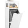 Wäscheschrank in Weiß - (B)30 x (H)90 x (T)30cm