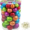 60x Eislack Christbaumkugeln Glas Kugeln versch. Größen in Bunt