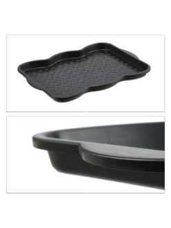 2x Schuhabtropfschale in Schwarz - (B)50 x (H)3 x (T)38 cm