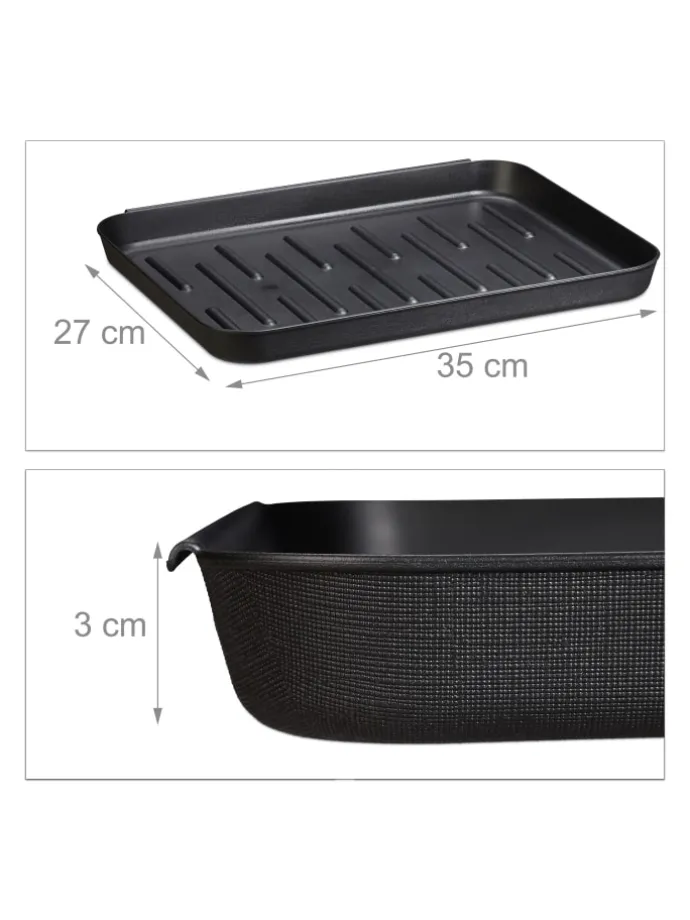 6x Schuhabtropfschale in Schwarz - (B)35 x (H)3 x (T)27 cm