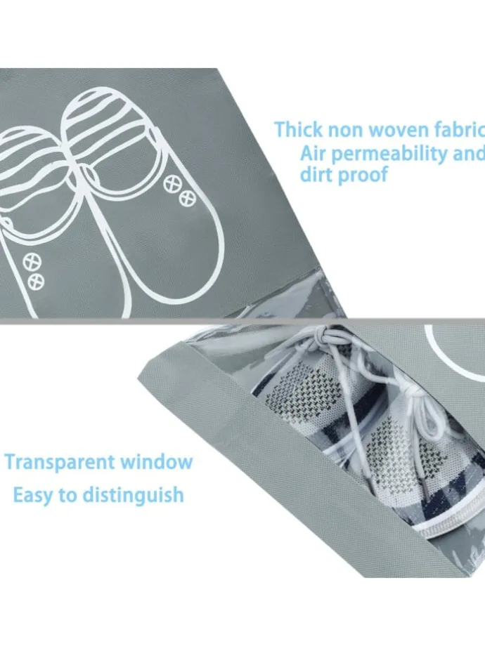 3x Schuhbeutel in GRAU