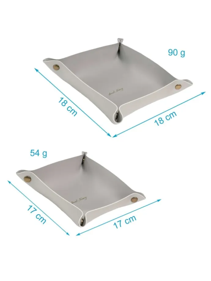 2x Taschenleerer Schmuck Schlüselablage Kunstleder in Grau