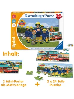 2x 24tlg. Puzzle "Feuerwehrmann"  - ab 4 Jahren