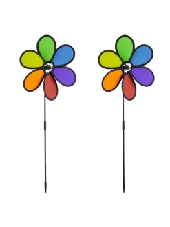 2x Windrad in Bunt - (B)27 x (H)66 x (T)7 cm
