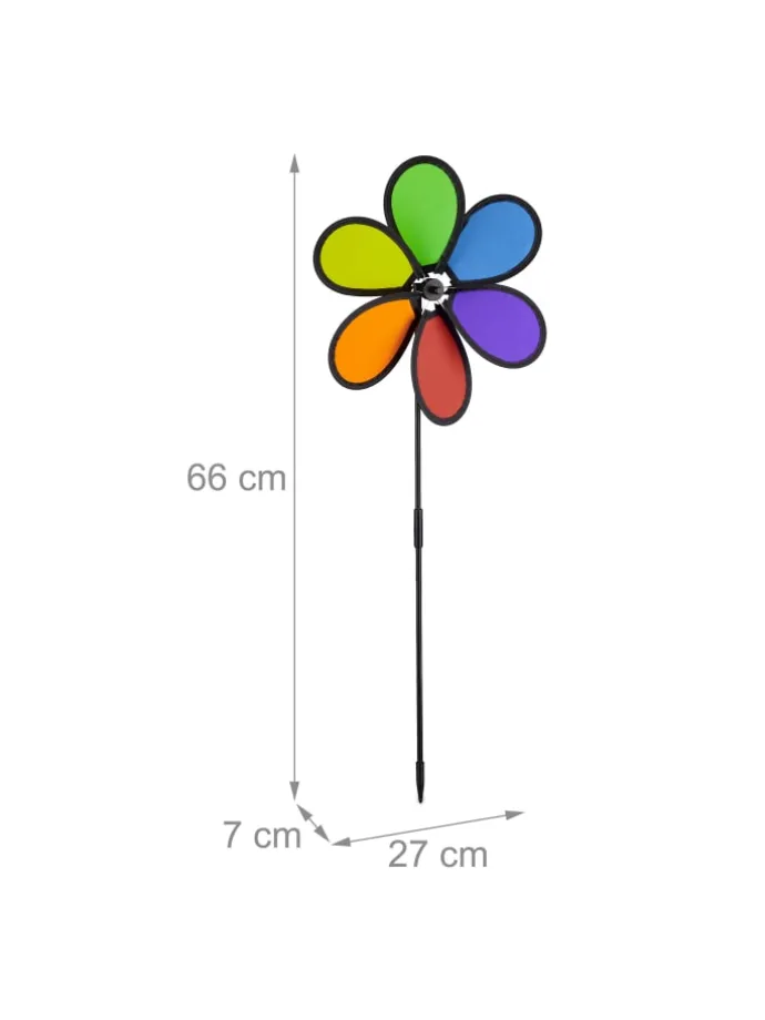 2x Windrad in Bunt - (B)27 x (H)66 x (T)7 cm