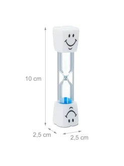 10x Zahnputzuhr in Weiß-Blau