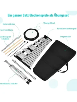Xylophon 32 Tönen Glockenspiel in Schwarz