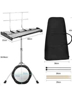 Xylophon 32 Tönen Glockenspiel in Schwarz