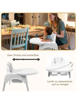 Yalion Hochstuhl für Babys, höhenverstellbar, abnehmbares Tablett