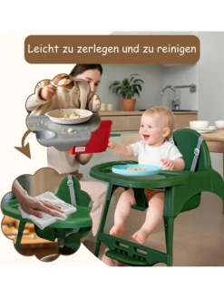 Yalion Hochstuhl für Babys, höhenverstellbar, abnehmbares Tablett